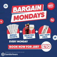 Eat, Drink &amp; Play Bargain Monday 16/03