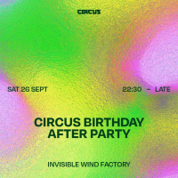 Circus Birthday Official After Party Sat 26 Sept at IWF